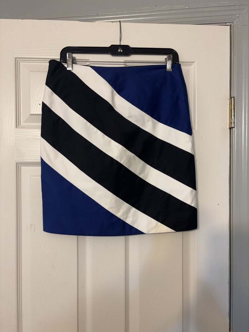 White House Black Market Blue Striped Colorblock Pencil Skirt